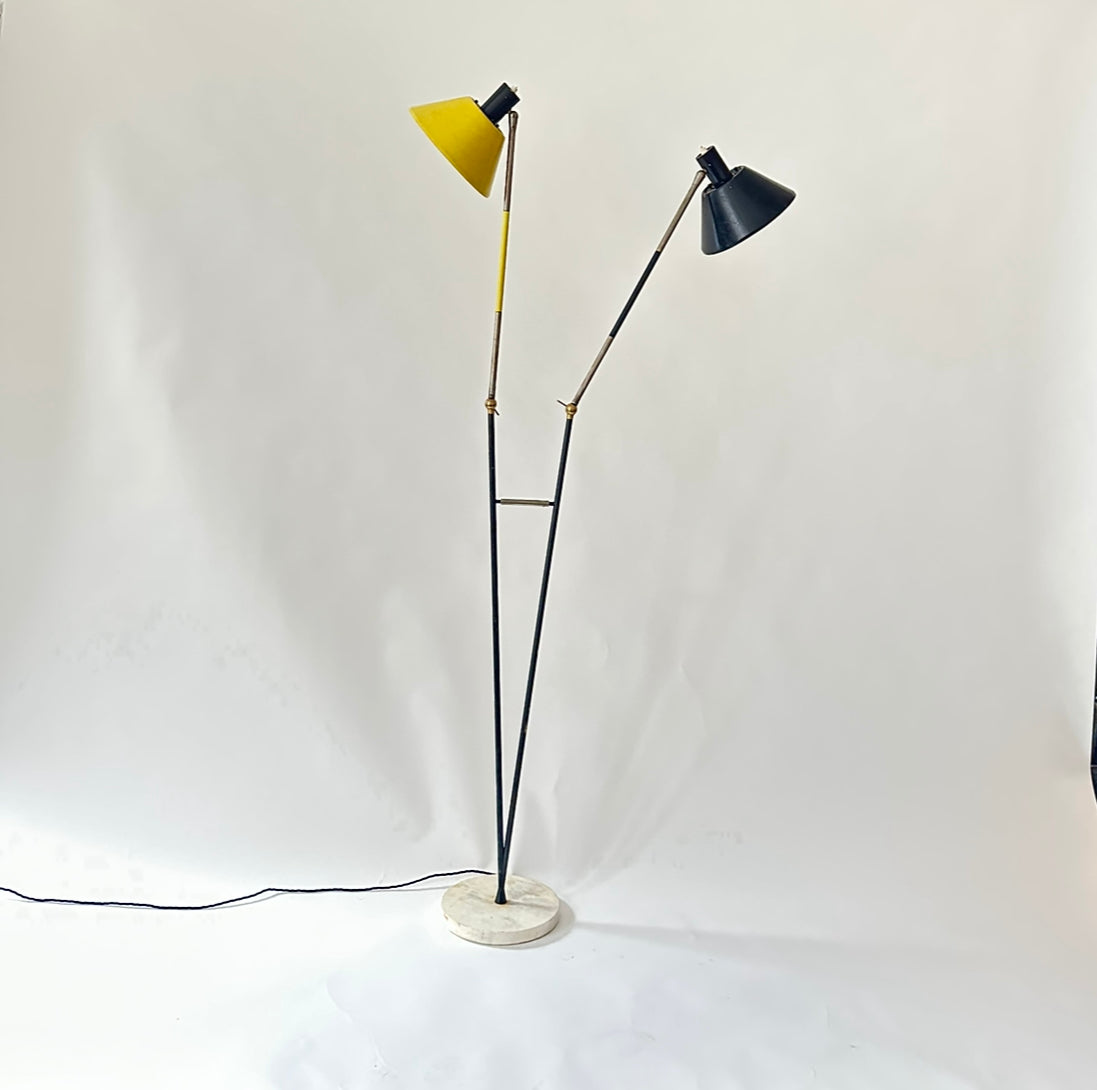 Double Stemmed Floor Lamp by Stilux - Italy 50s