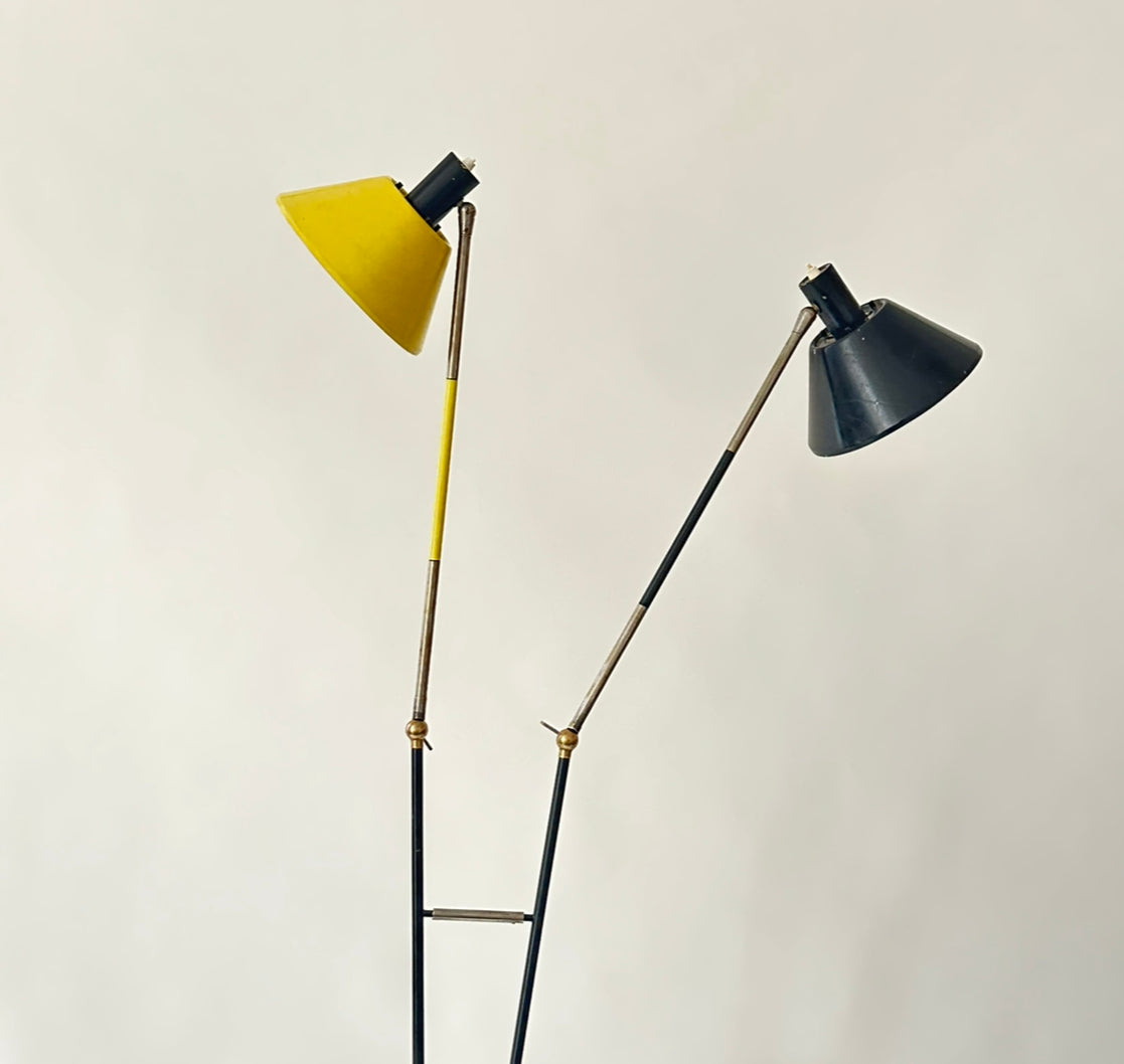 Double Stemmed Floor Lamp by Stilux - Italy 50s