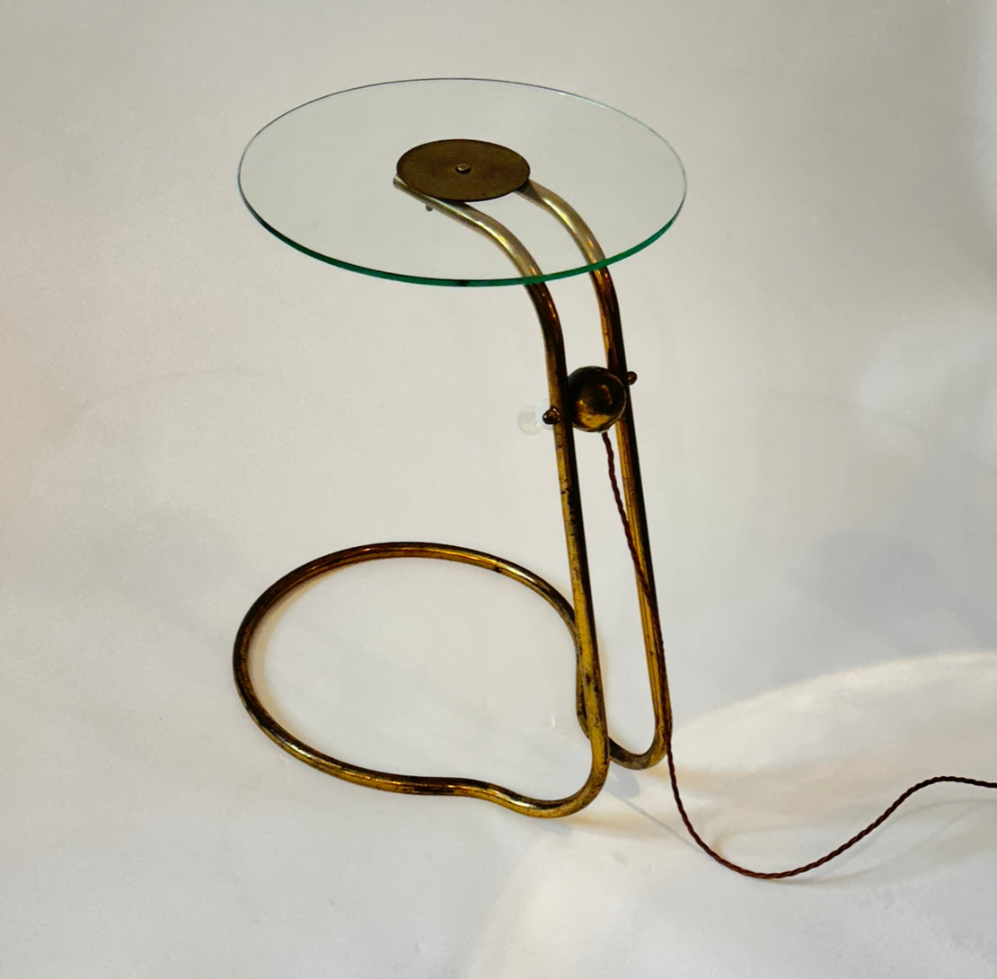 Brass Side Table with integrated lamp - France 5/