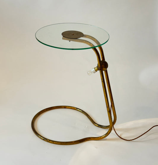 Brass Side Table with integrated lamp - France 5/