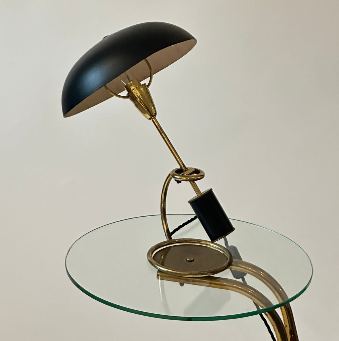 Brass Side Table with integrated lamp - France 5/