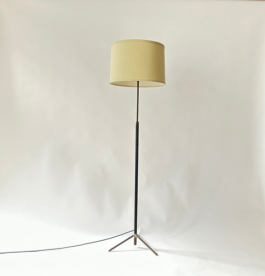 Brass & Leather Floor Lamp by Melalarte - Spain 50s