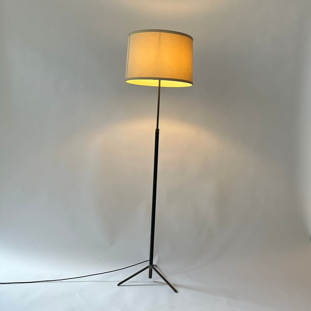 Brass & Leather Floor Lamp by Melalarte - Spain 50s