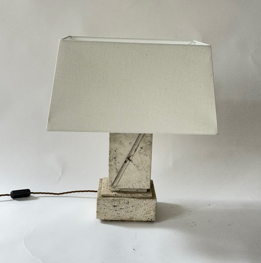 Travertine Square Lamp