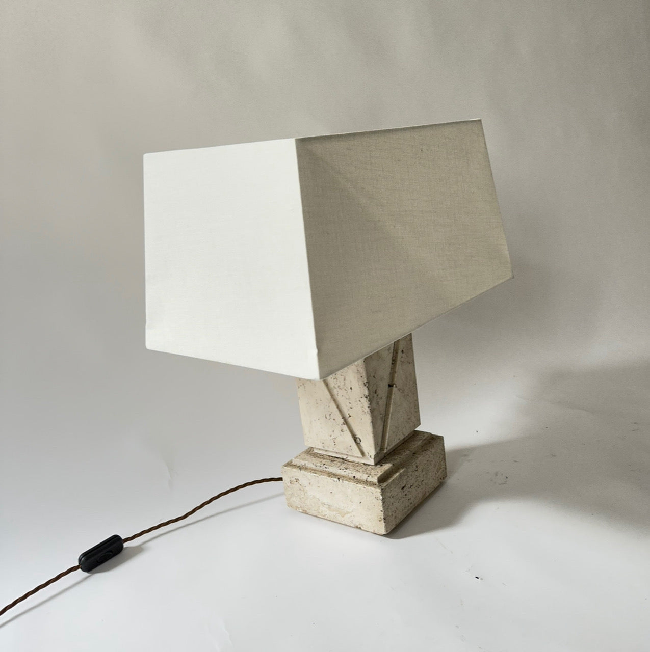 Travertine Square Lamp