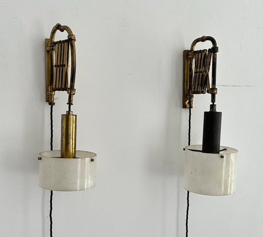 Counterbalance Brass Scissor Wall lights - Italy 50s