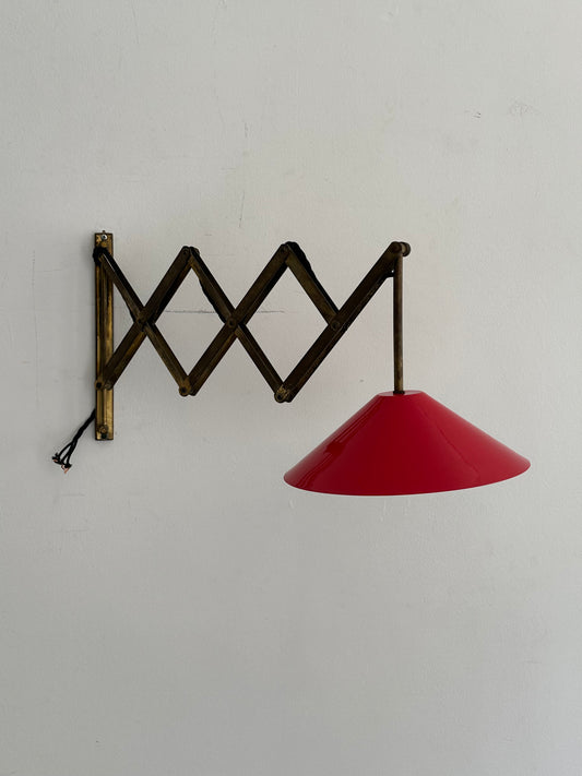 Brass Scissor Extending Wall Light ~Italy 50s