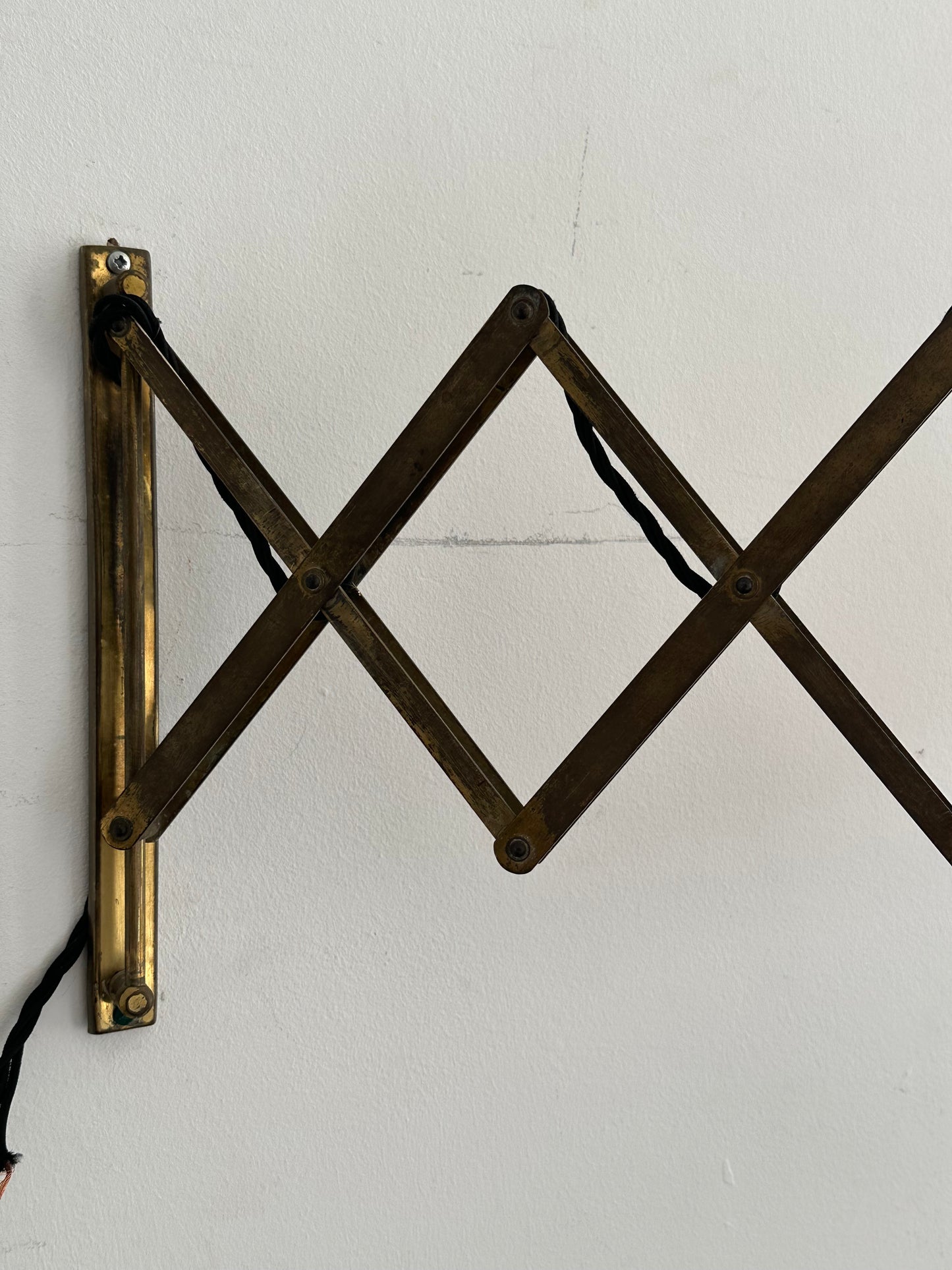 Brass Scissor Extending Wall Light ~Italy 50s