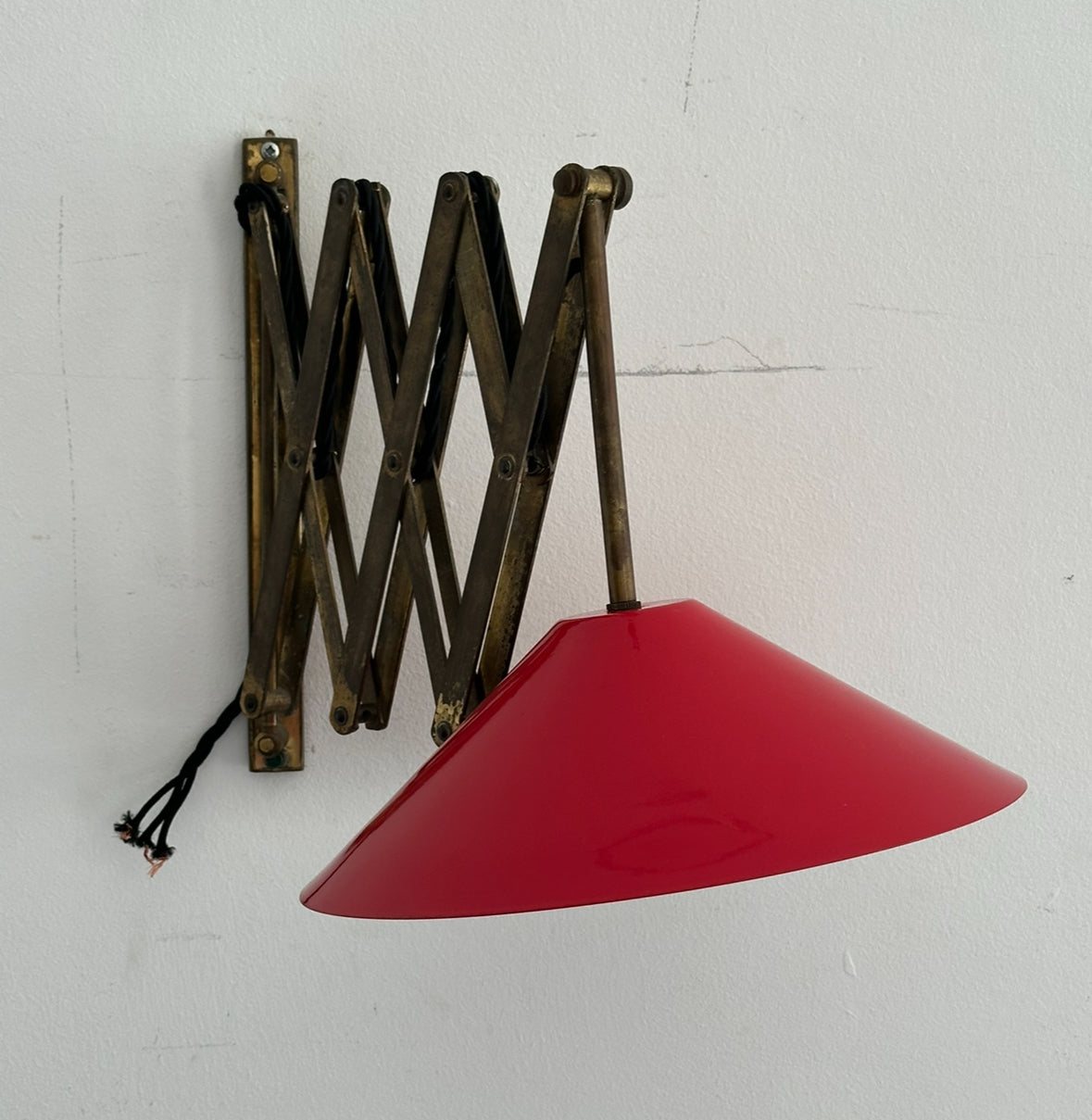 Brass Scissor Extending Wall Light ~Italy 50s