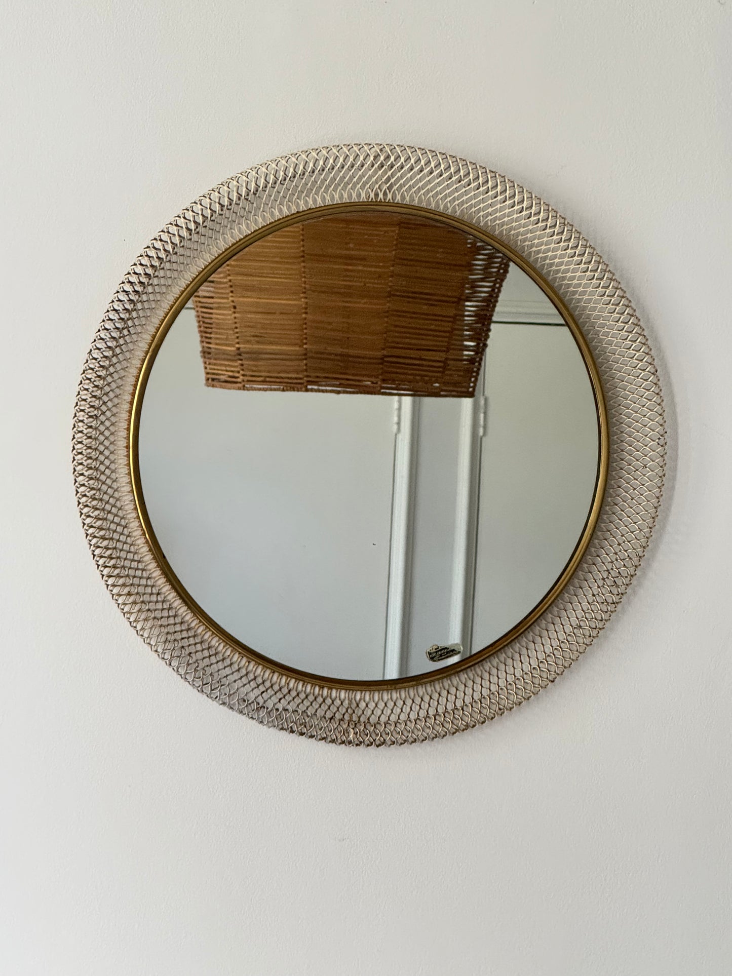 Brass & Metal Mesh Mirror - Germany 50s