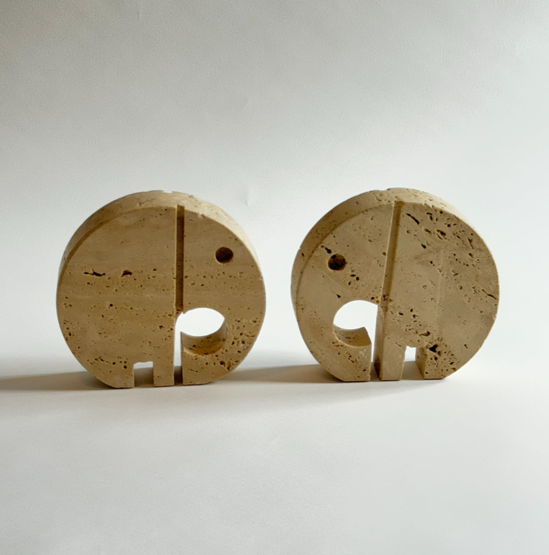 Pair of Travertine Elephants by Fratelli Manelli - Italy 60s