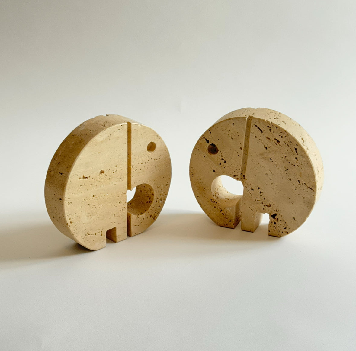 Pair of Travertine Elephants by Fratelli Manelli - Italy 60s