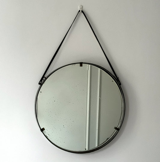 Italian leather 50s Mirror