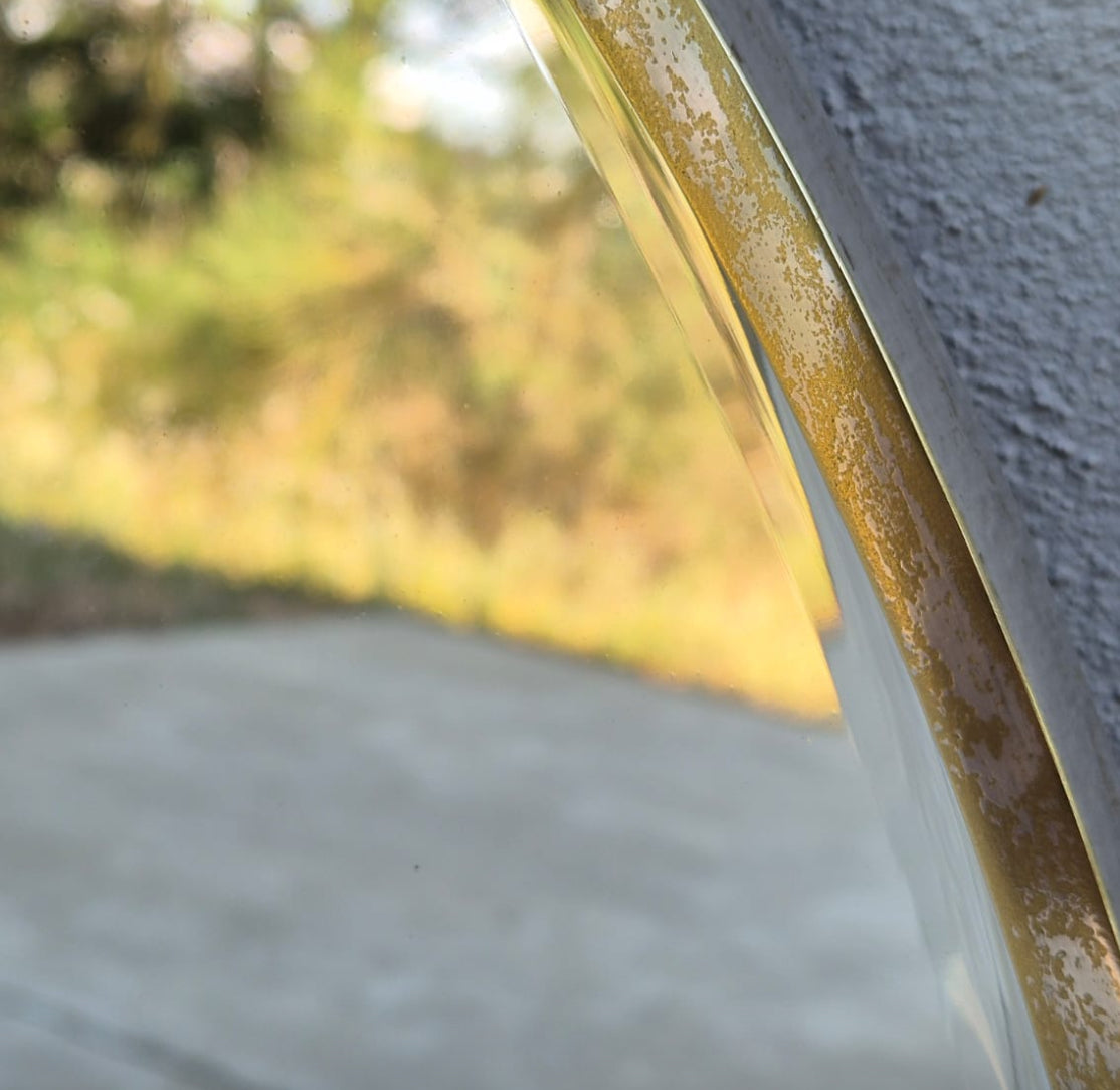 Round Brass Italian Mirror - Luigi Brosotti 1932