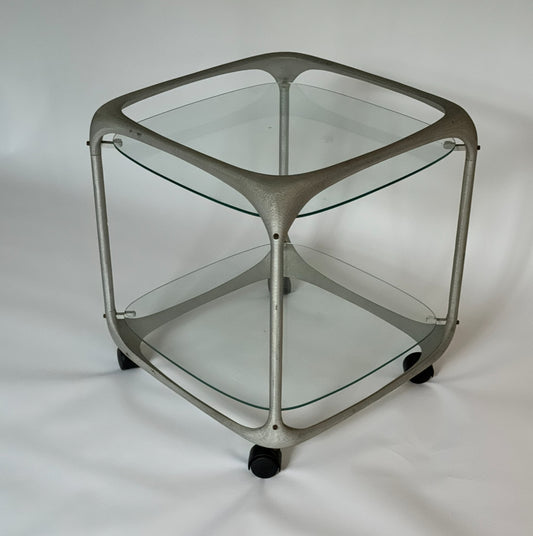 Brushed Aluminium Bar Cart - Lorenzo Burchiellaro