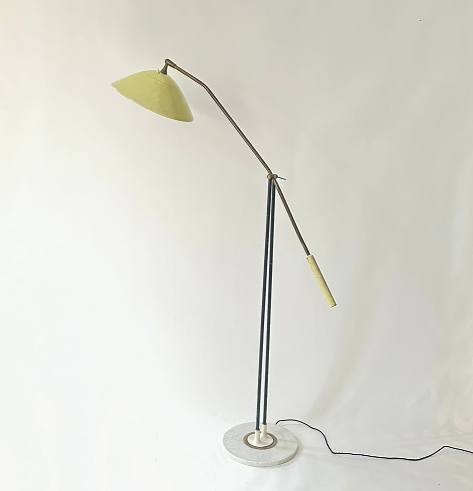 Brass & Marble Floor lamp - Stilnovo 50s