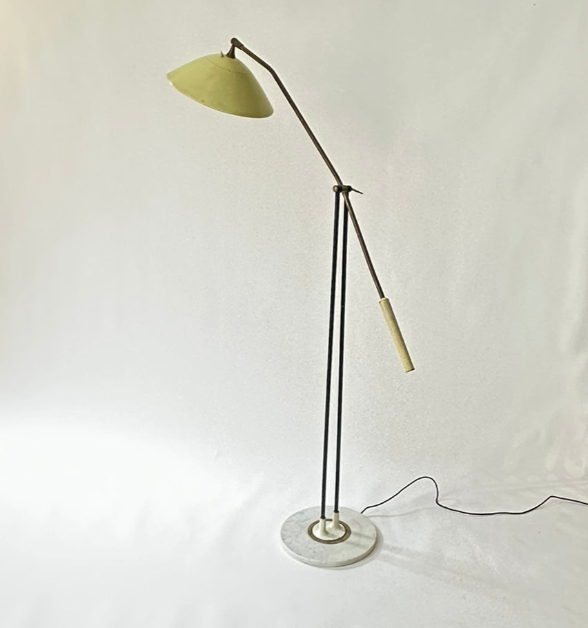 Brass & Marble Floor lamp - Stilnovo 50s