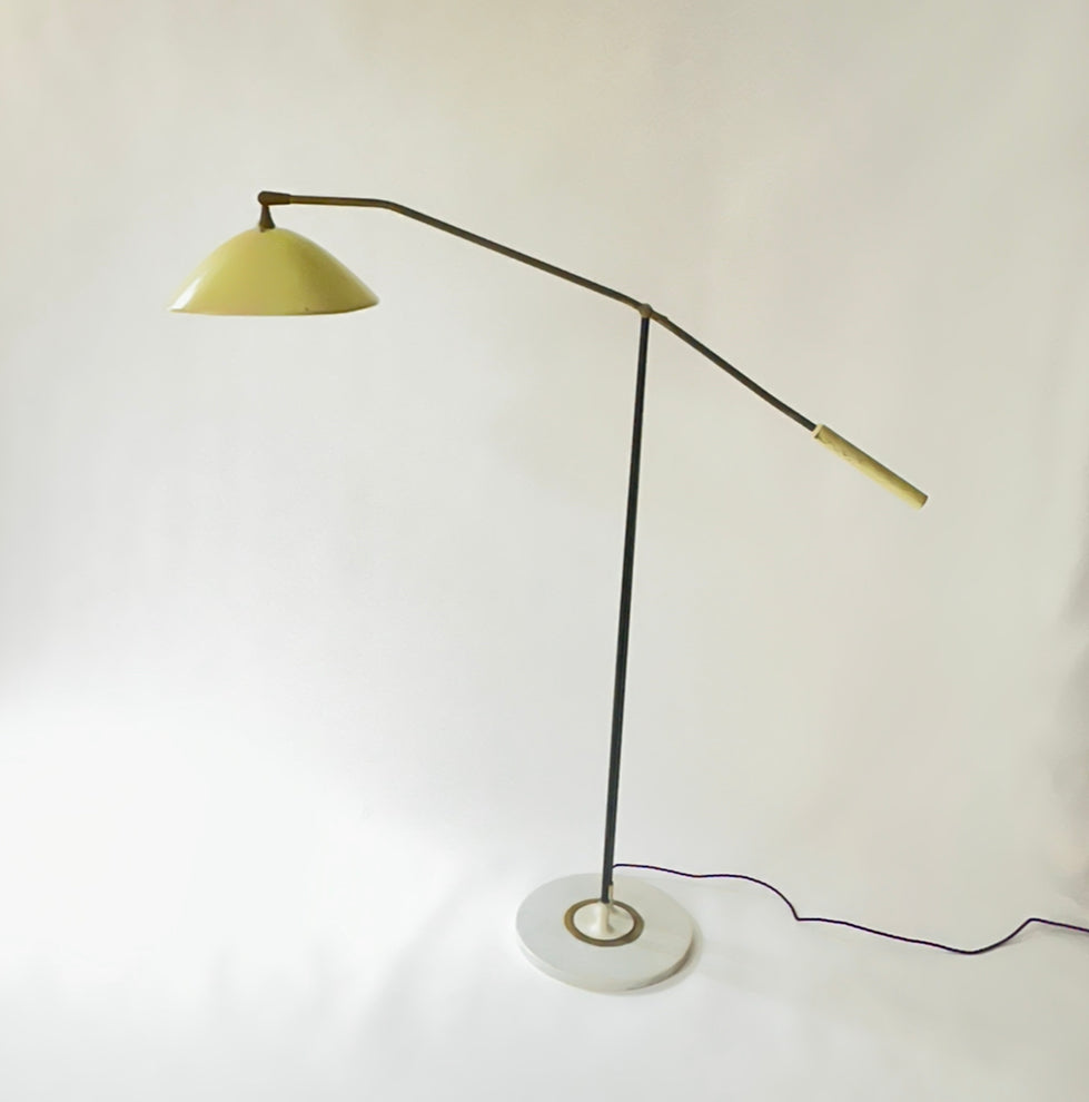 Brass & Marble Floor lamp - Stilnovo 50s