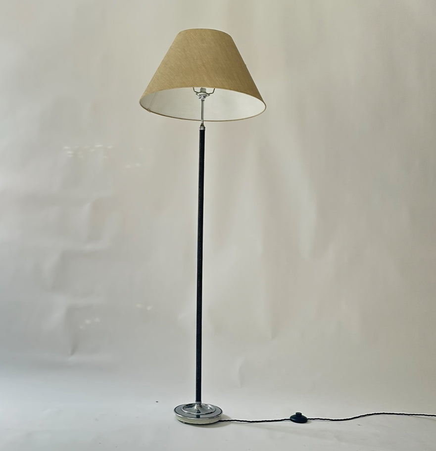 Chrome and Leather Floor Lamp - Spain 50s