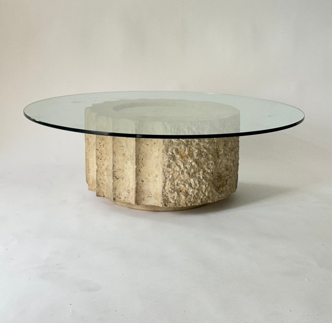 Travertine Coffee Table Italy 60's