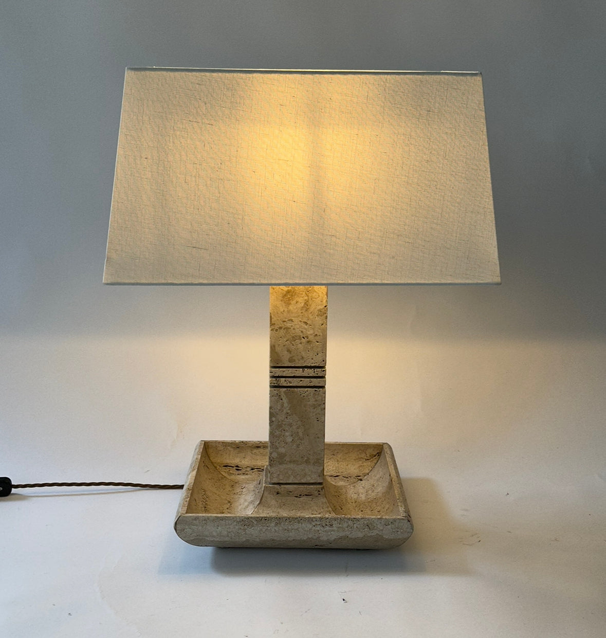 Travertine Table Tray Lamp