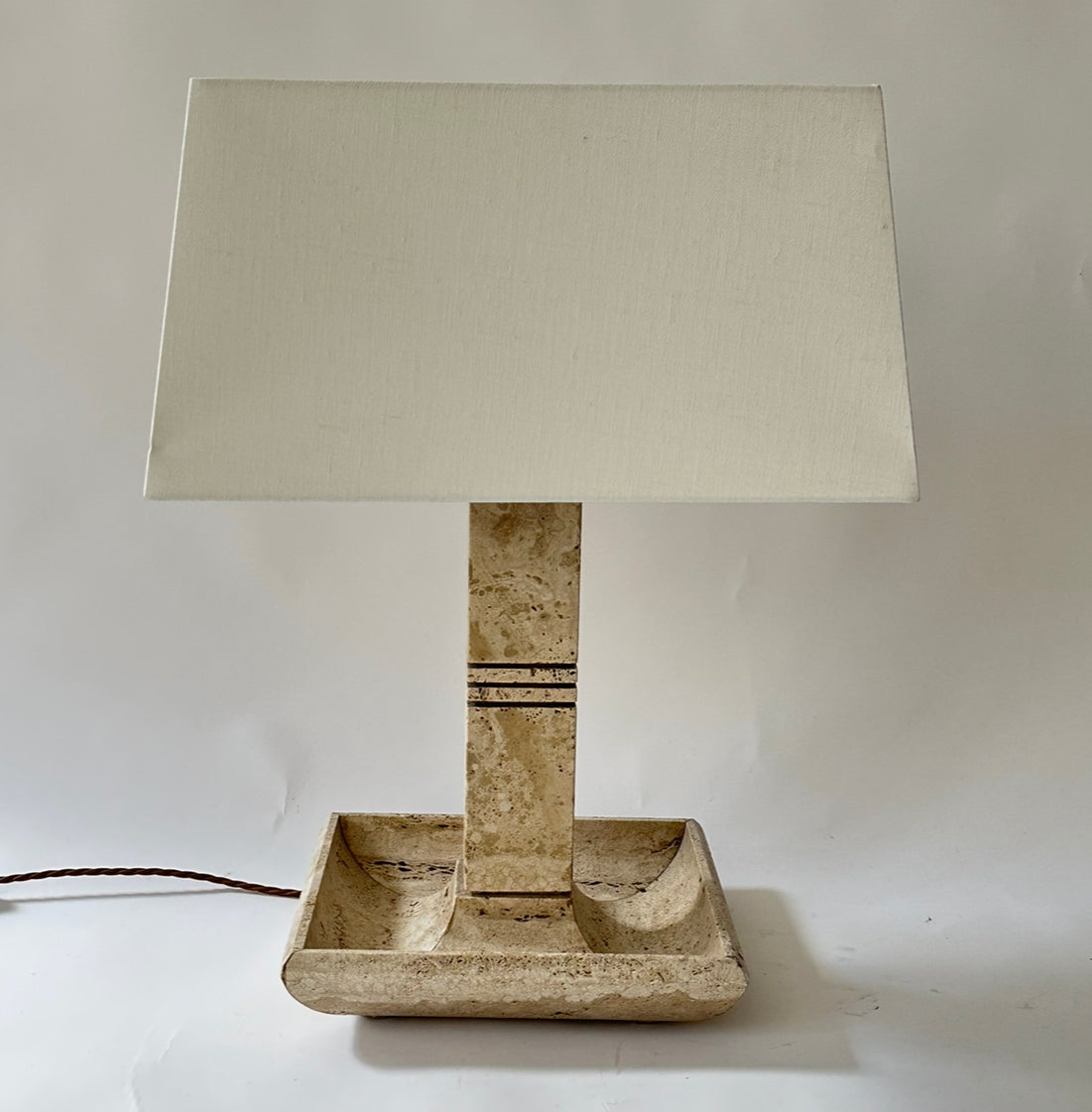 Travertine Table Tray Lamp