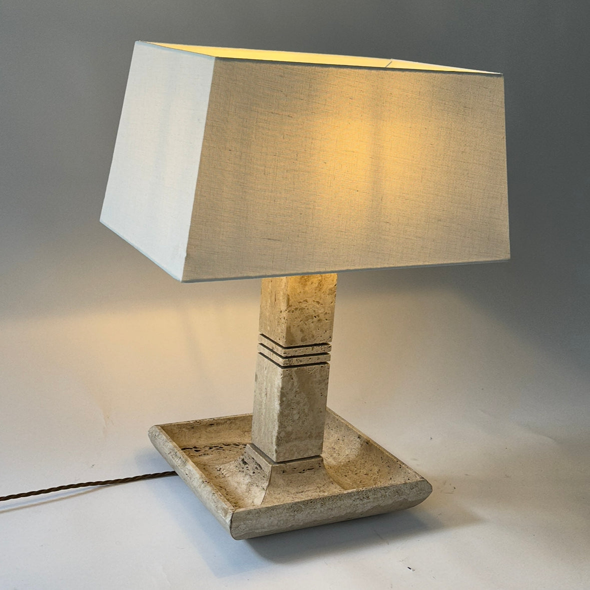 Travertine Table Tray Lamp